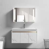 Wholesale Luxury OEM Design MDF LED Wall Hung Modern Bathroom Vanity Cabinet Set