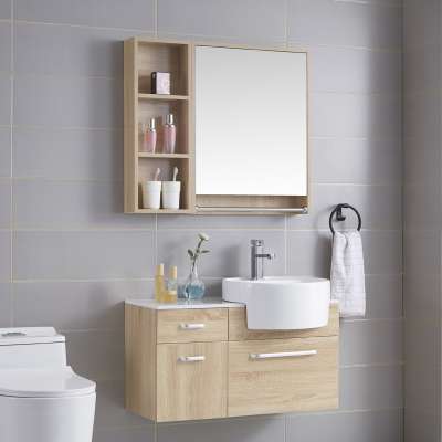 Bathroom Vanity Modern Wall Mounted Wood Color Cabinet Bathroom